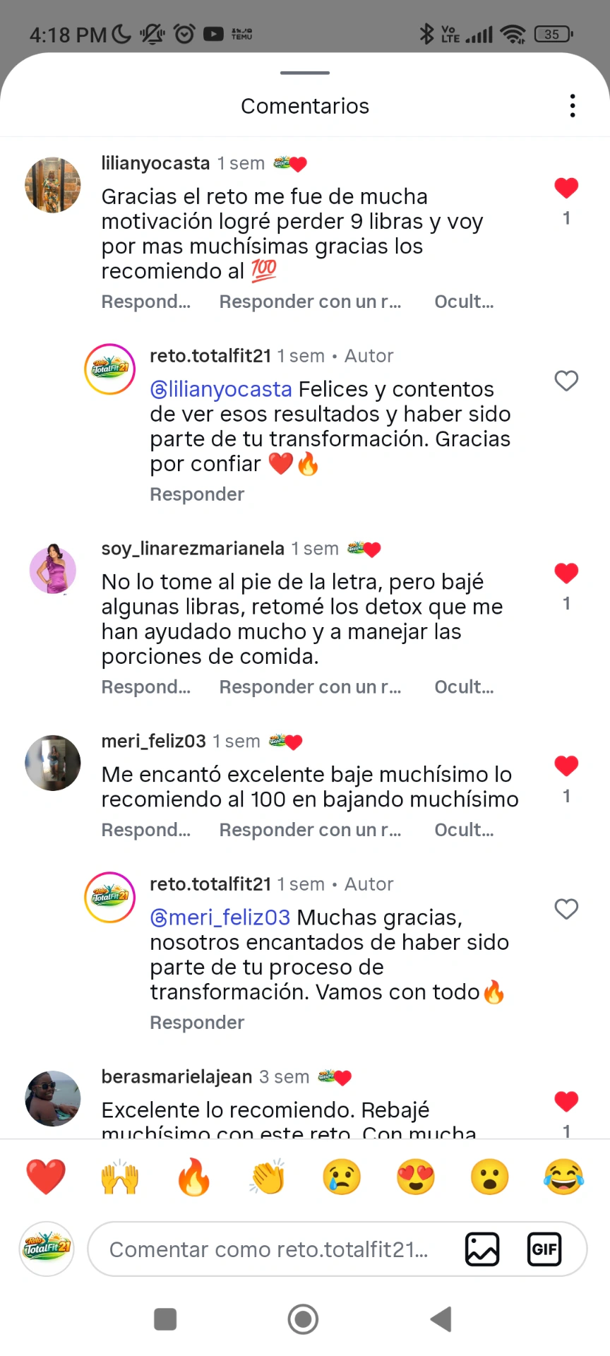 Imagen vertical de interacción social en Instagram relacionada con el reto.